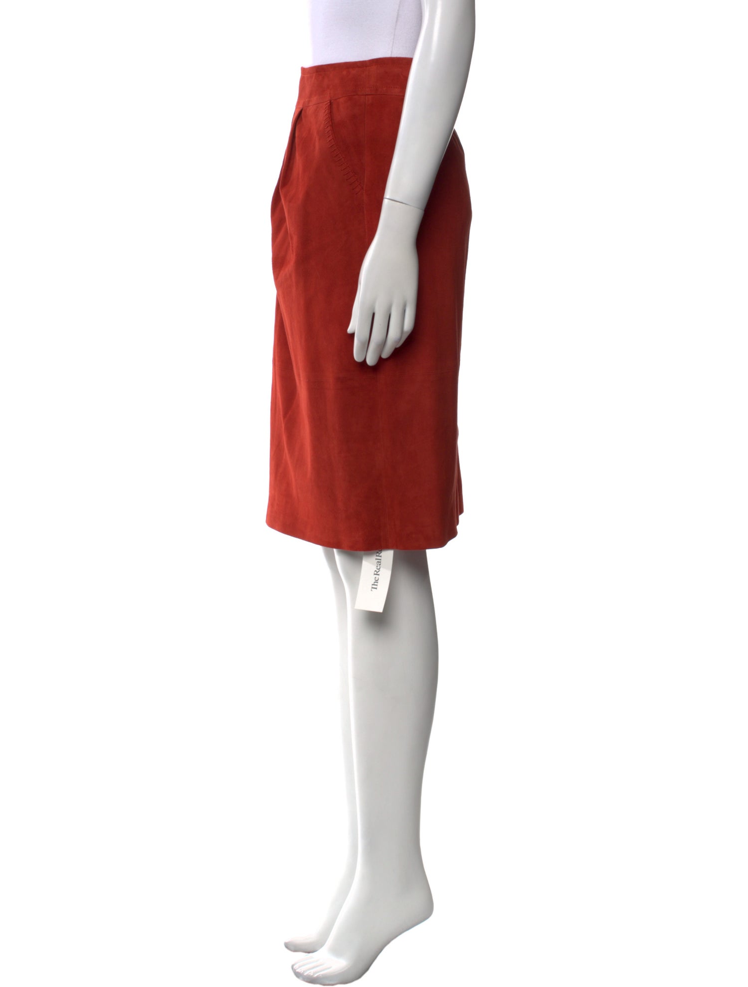 St. John Suede Knee-Length Skirt