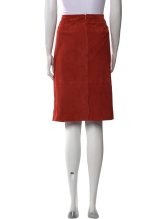 St. John Suede Knee-Length Skirt