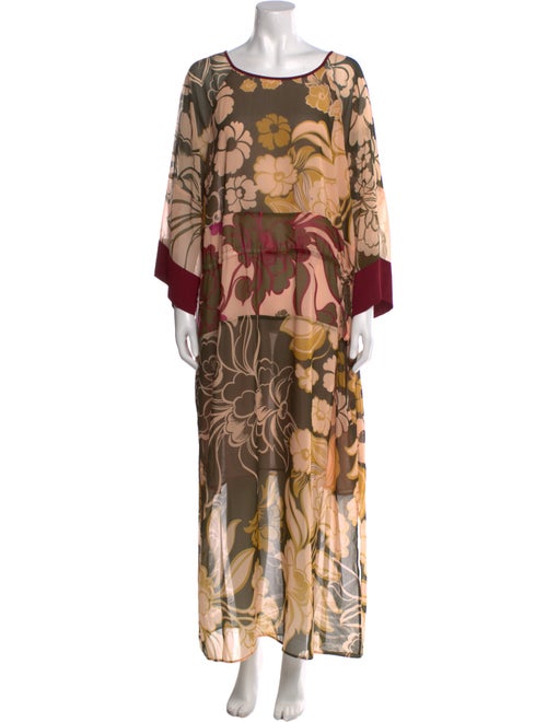 St. John Floral Print Long Dress