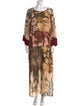 St. John Floral Print Long Dress