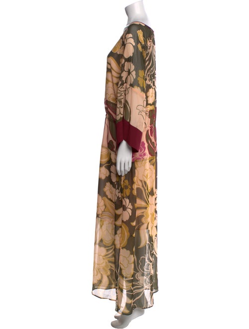 St. John Floral Print Long Dress