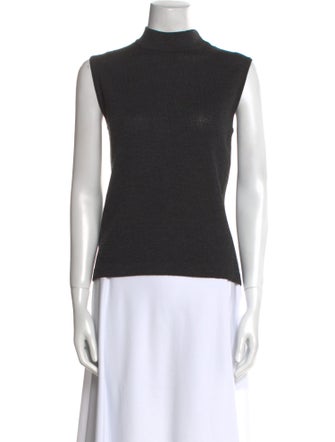 St. John Wool Mock Neck Top