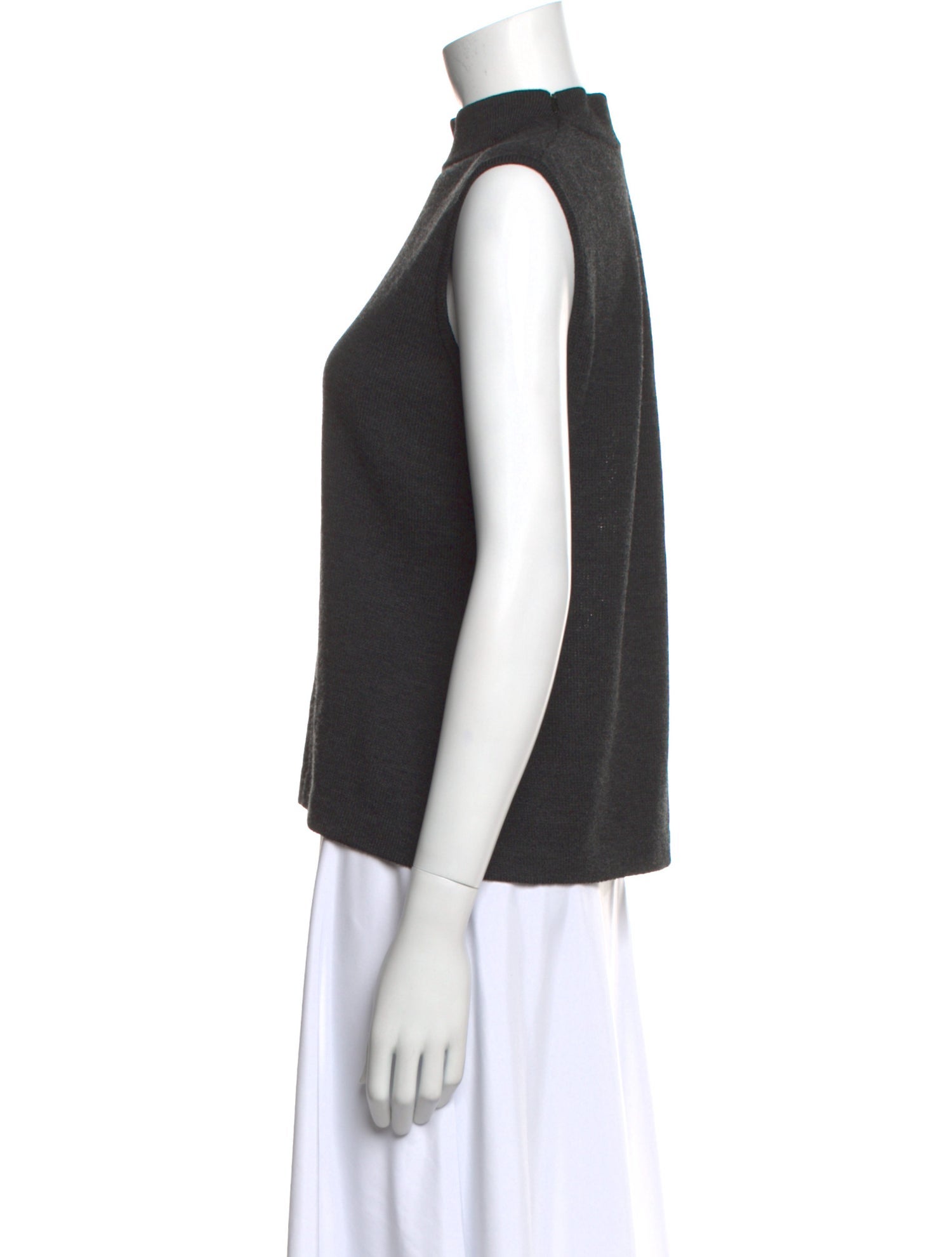 St. John Wool Mock Neck Top