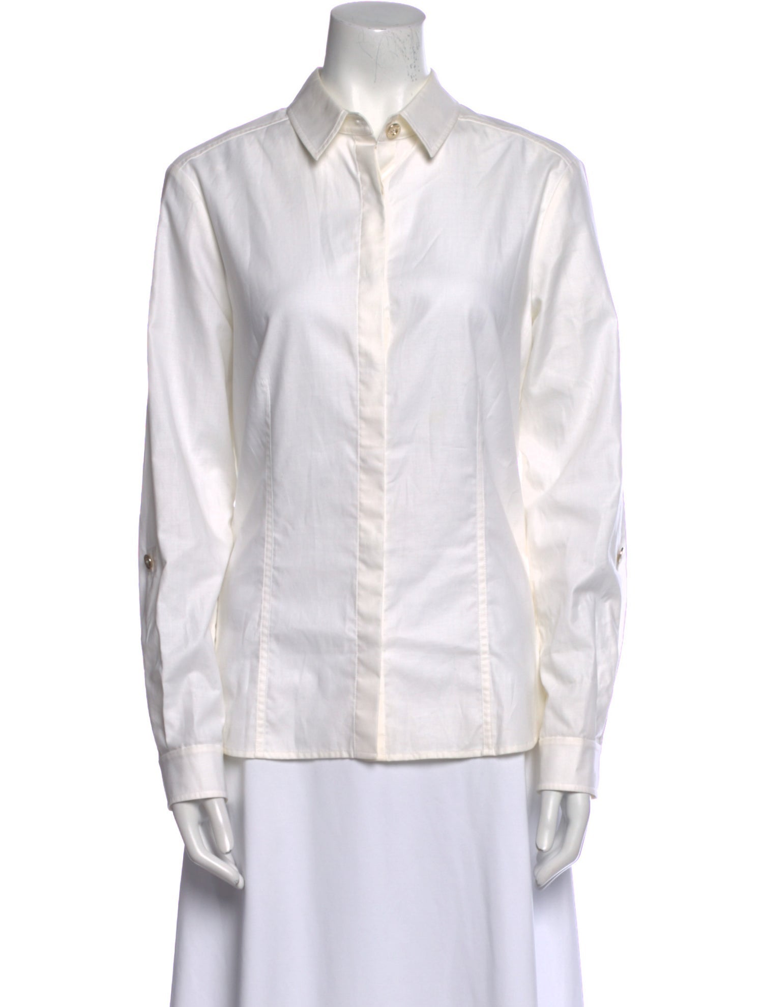 St. John Long Sleeve Button-Up Top