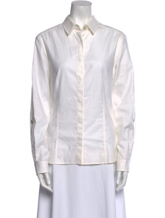 St. John Long Sleeve Button-Up Top