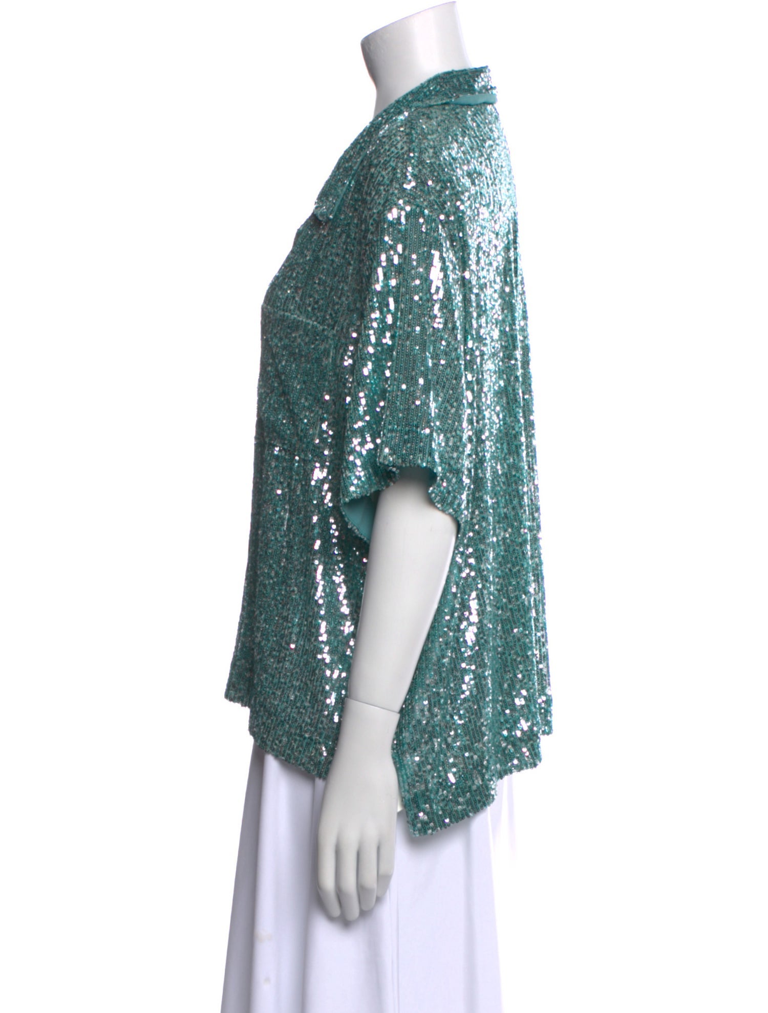 St. John Printed Short Sleeve Blouse