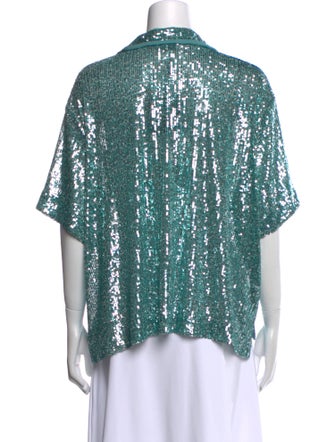 St. John Printed Short Sleeve Blouse