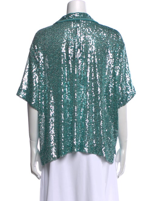 St. John Printed Short Sleeve Blouse