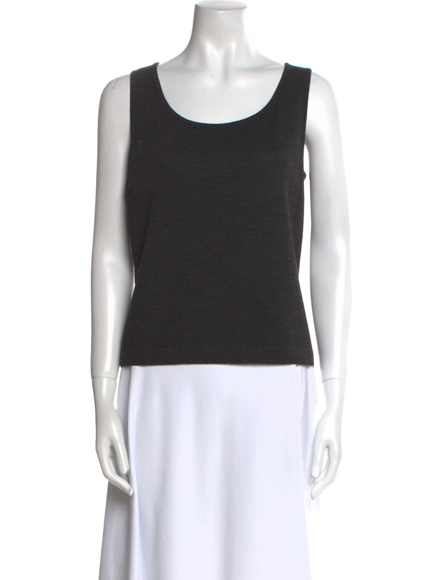 St. John Scoop Neck Sleeveless Top