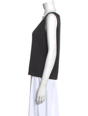 St. John Scoop Neck Sleeveless Top