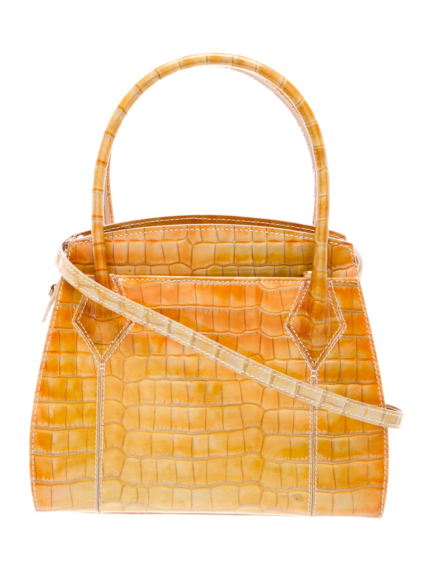 St. John Embossed Leather Top Handle Bag Vintage