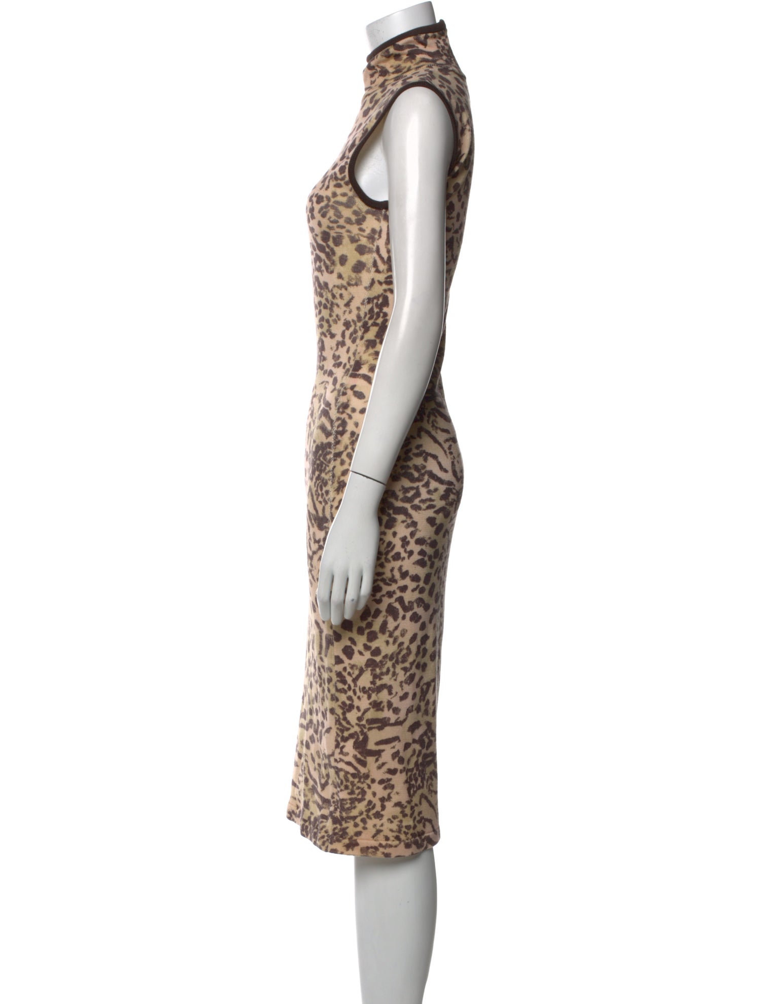 St. John Animal Print Midi Length Dress