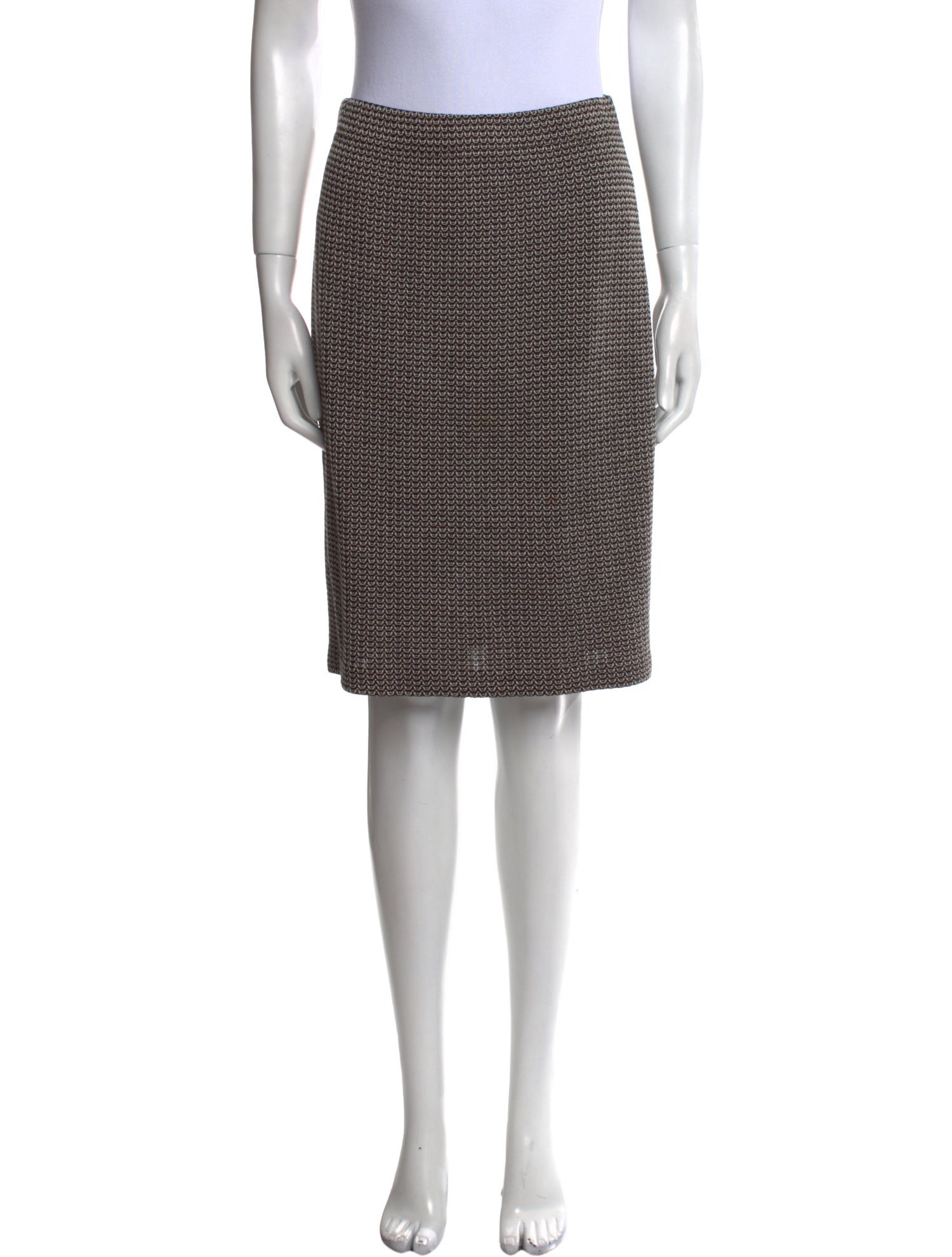 St. John Tweed Pattern Knee-Length Skirt
