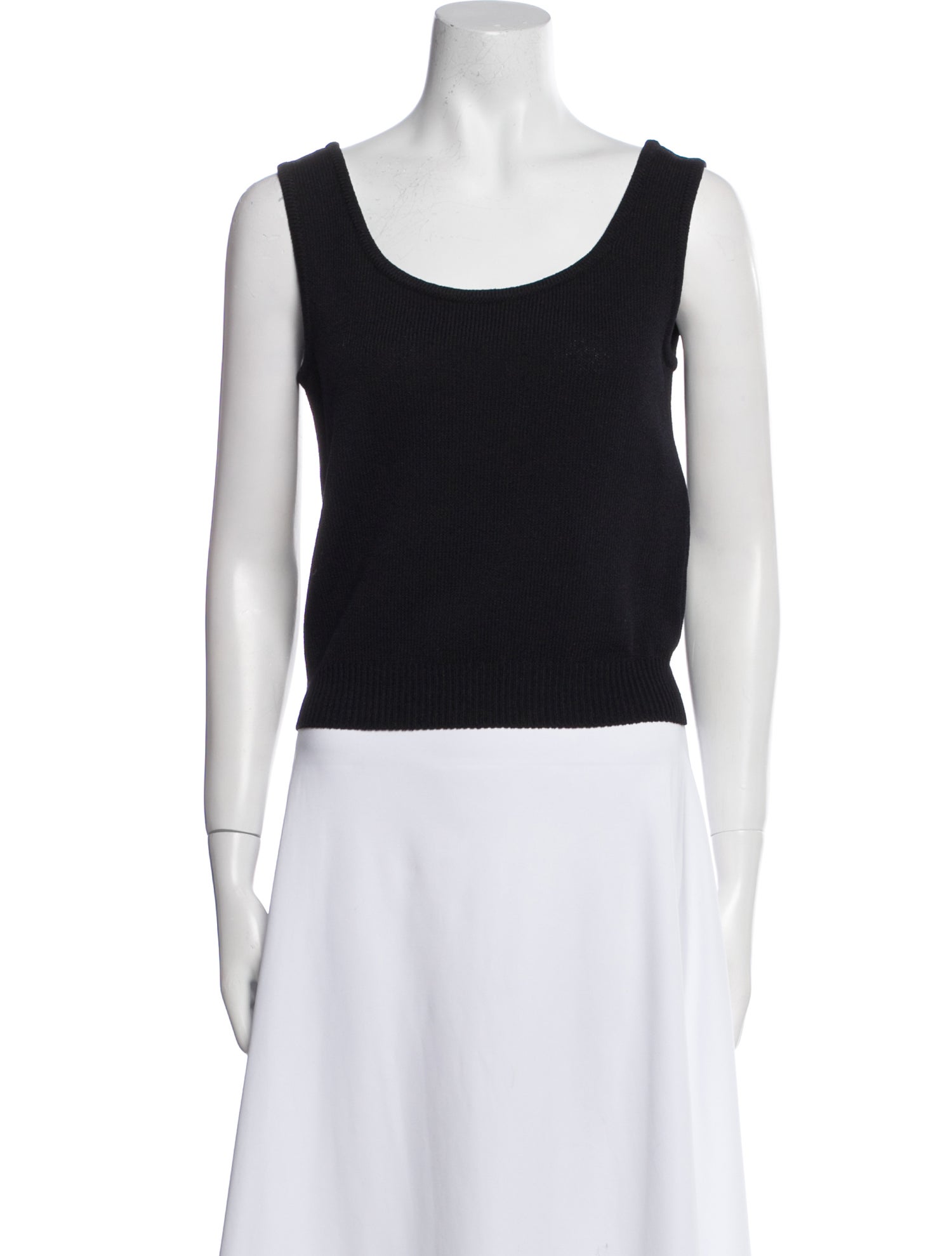 St. John Wool Scoop Neck Crop Top