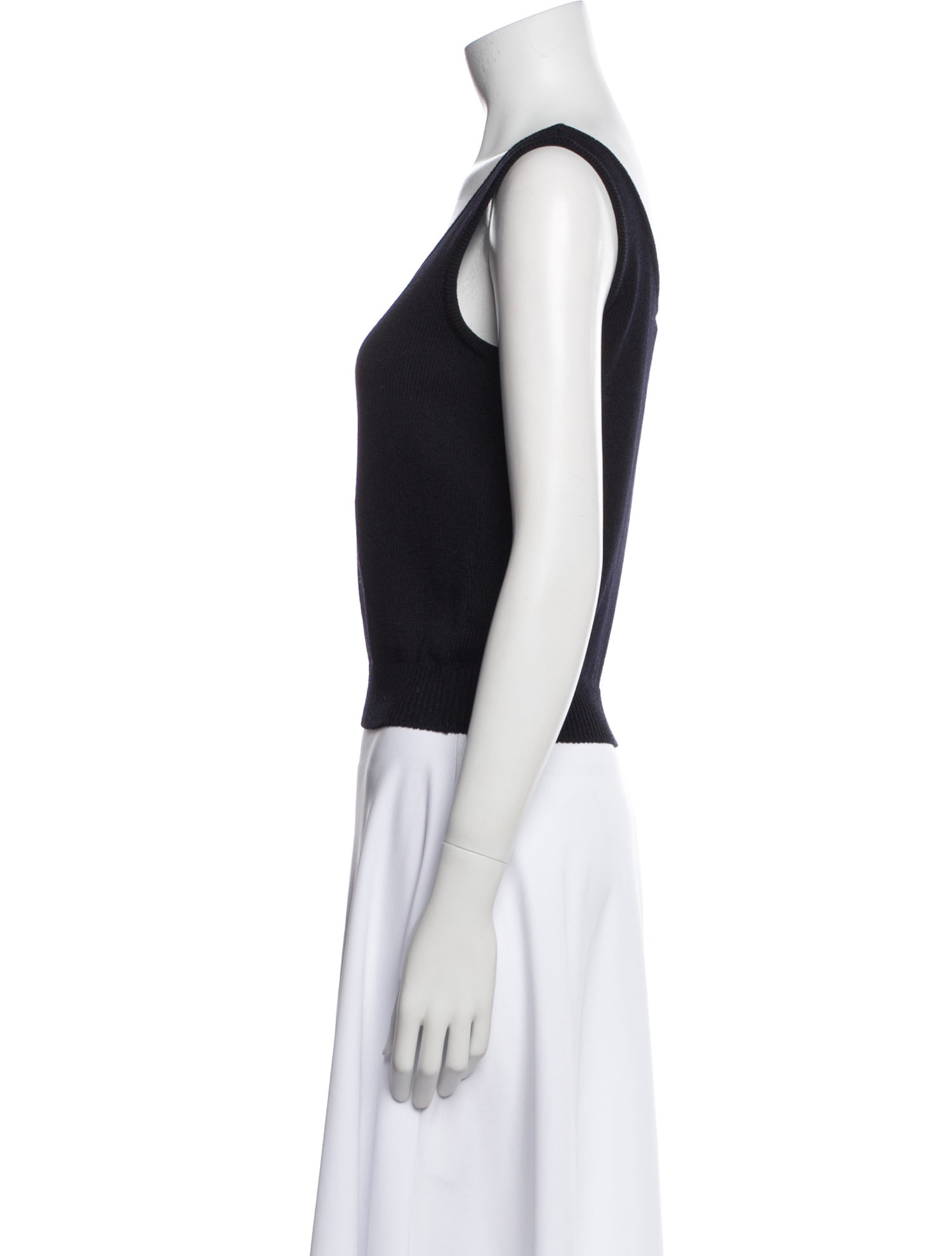 St. John Wool Scoop Neck Crop Top