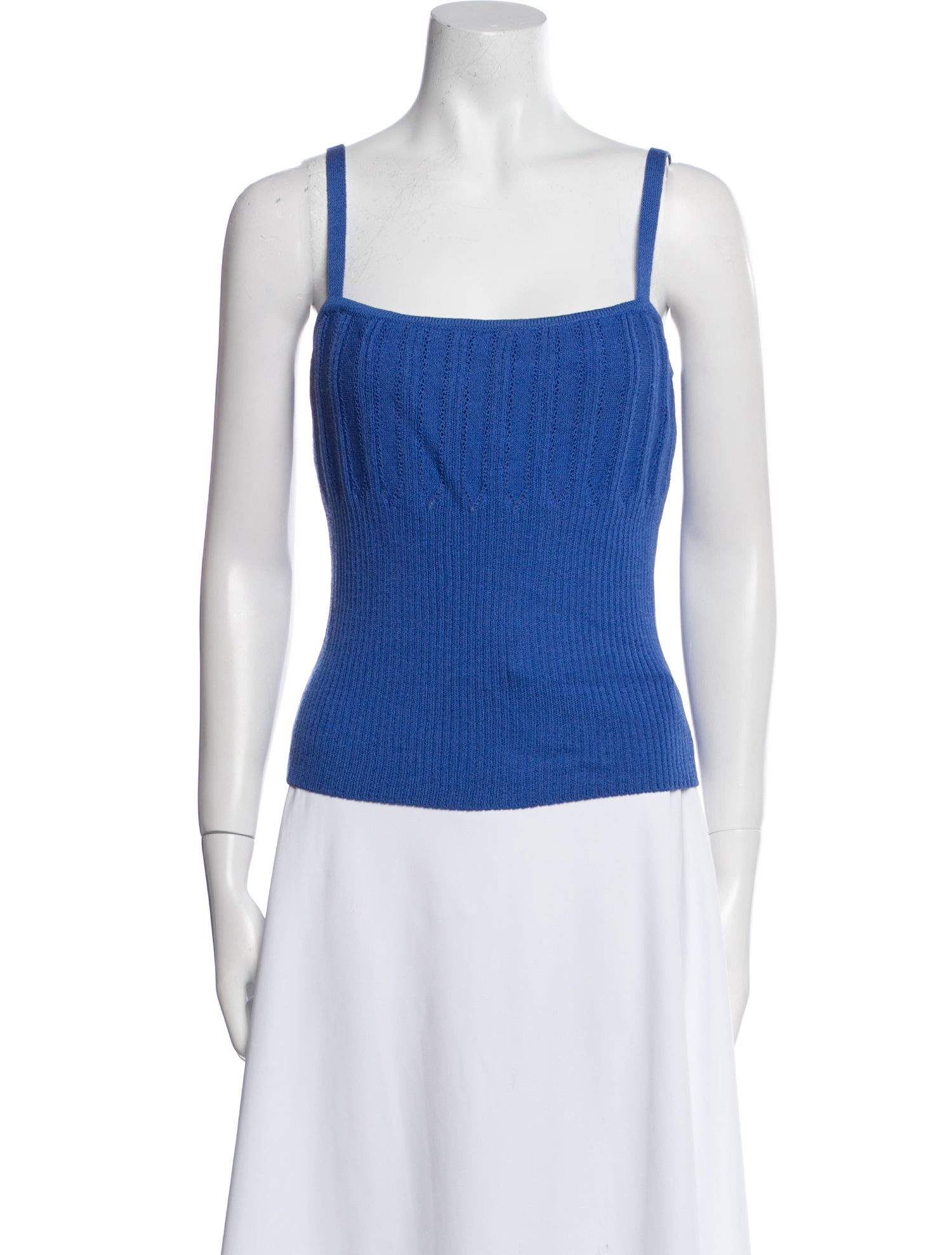 St. John Wool Square Neckline Top