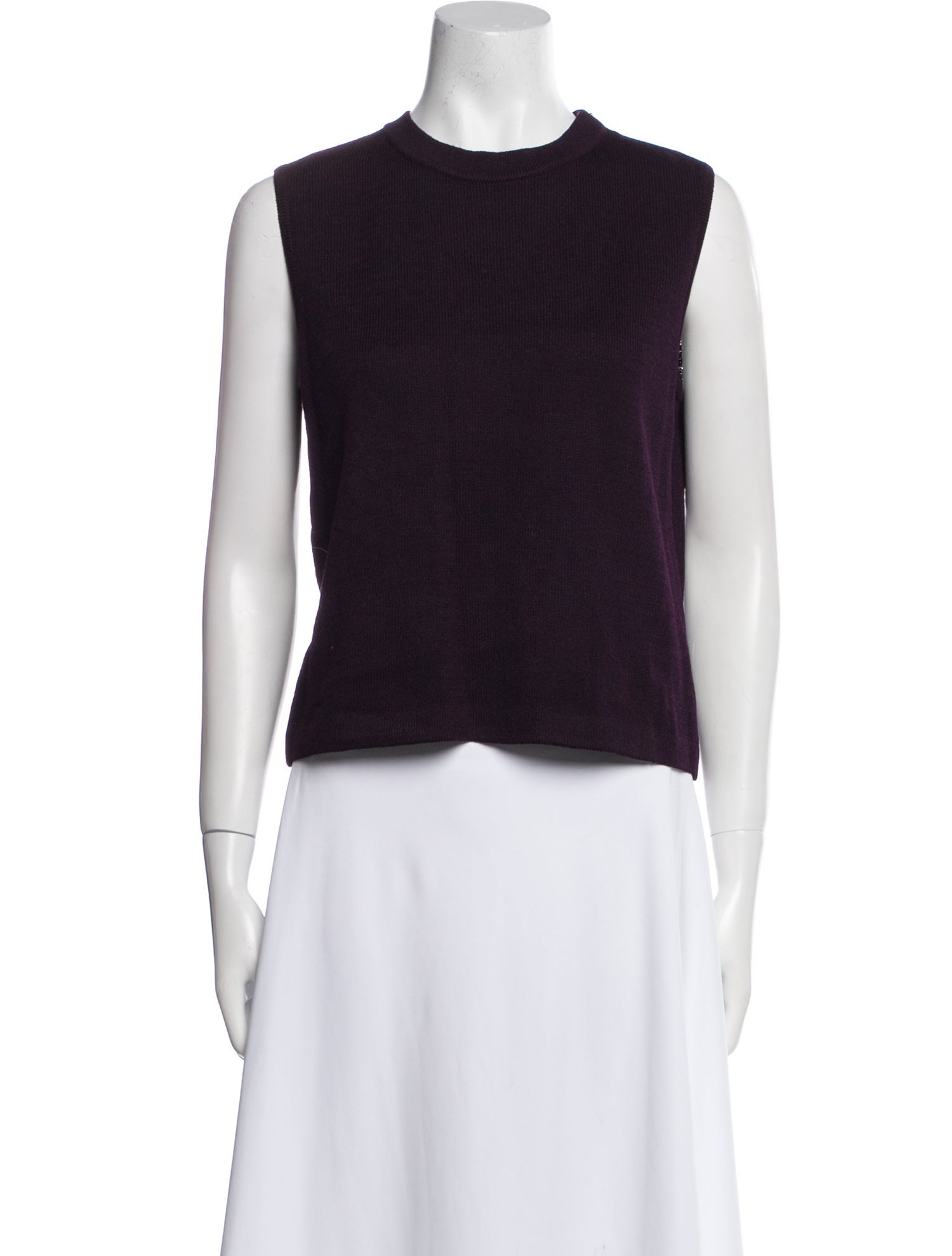 St. John Wool Crew Neck Crop Top