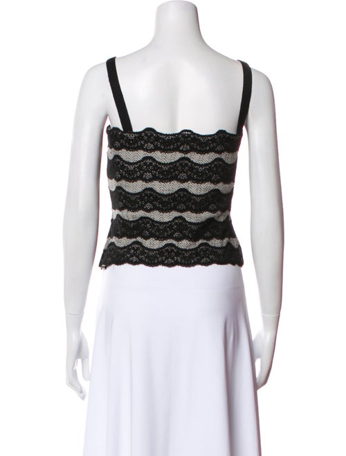 St. John Striped Square Neckline Crop Top