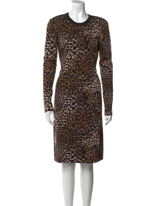 St. John Animal Print Midi Length Dress