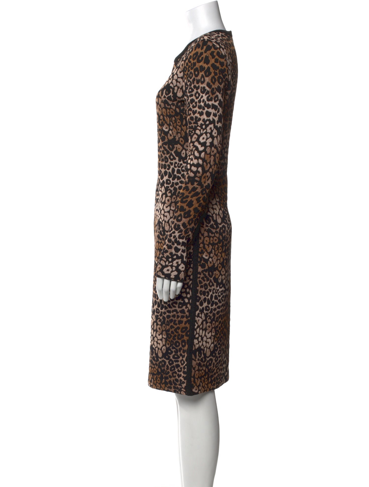 St. John Animal Print Midi Length Dress
