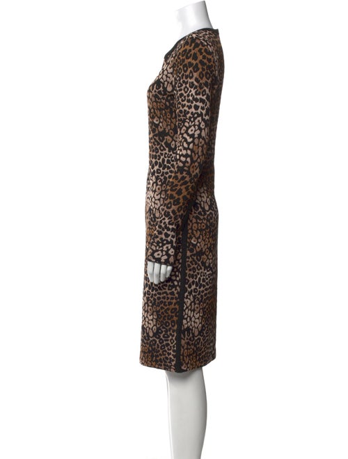 St. John Animal Print Midi Length Dress
