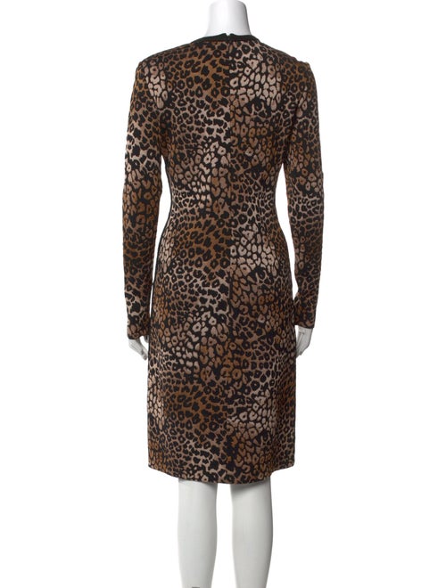St. John Animal Print Midi Length Dress