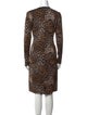 St. John Animal Print Midi Length Dress