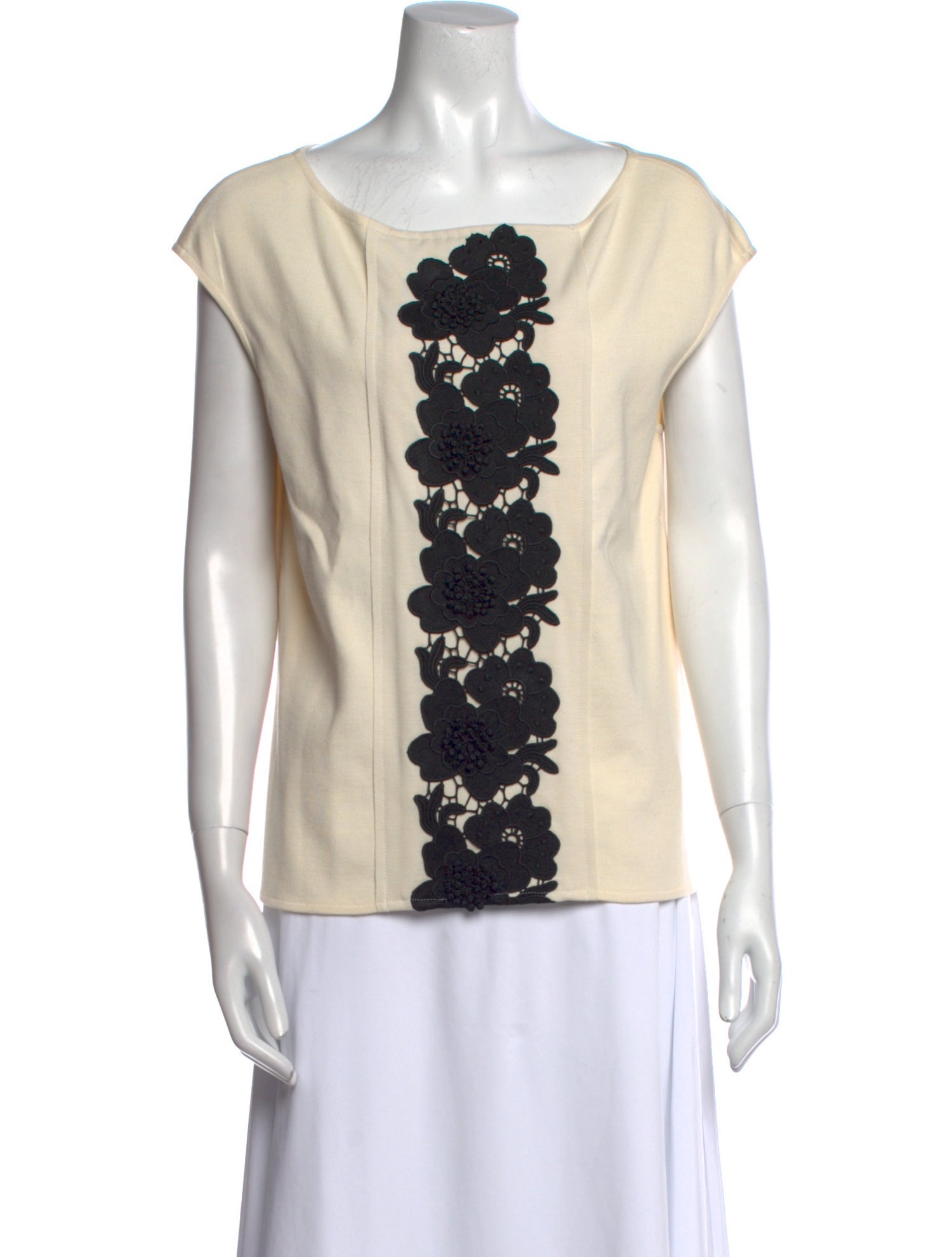 St. John Printed Scoop Neck Top