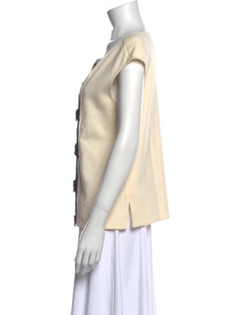 St. John Printed Scoop Neck Top