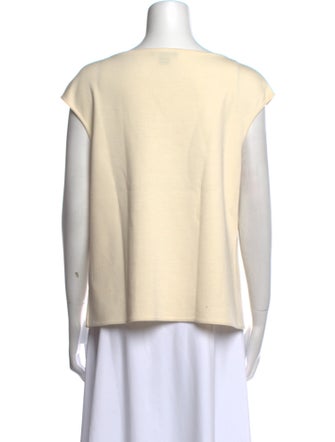 St. John Printed Scoop Neck Top