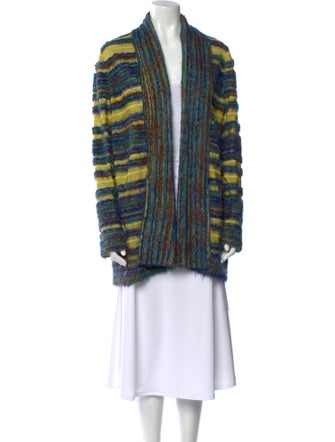 St. John Striped Open Front Sweater