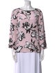 St. John Silk Floral Print Blouse