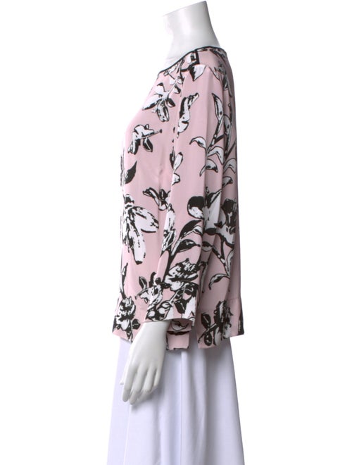 St. John Silk Floral Print Blouse