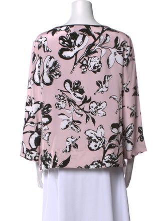 St. John Silk Floral Print Blouse
