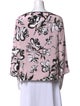 St. John Silk Floral Print Blouse