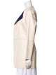 St. John Leather Colorblock Pattern Coat
