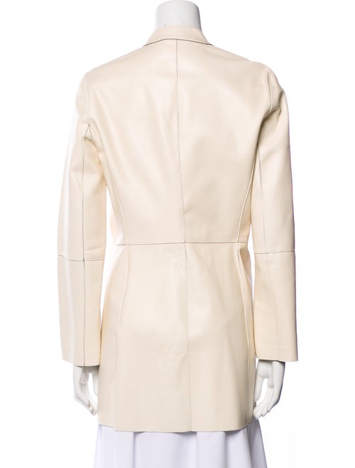 St. John Leather Colorblock Pattern Coat