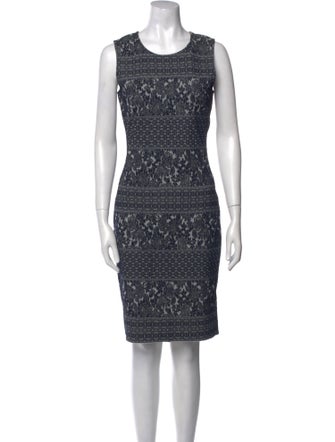 St. John Printed Knee-Length Dress