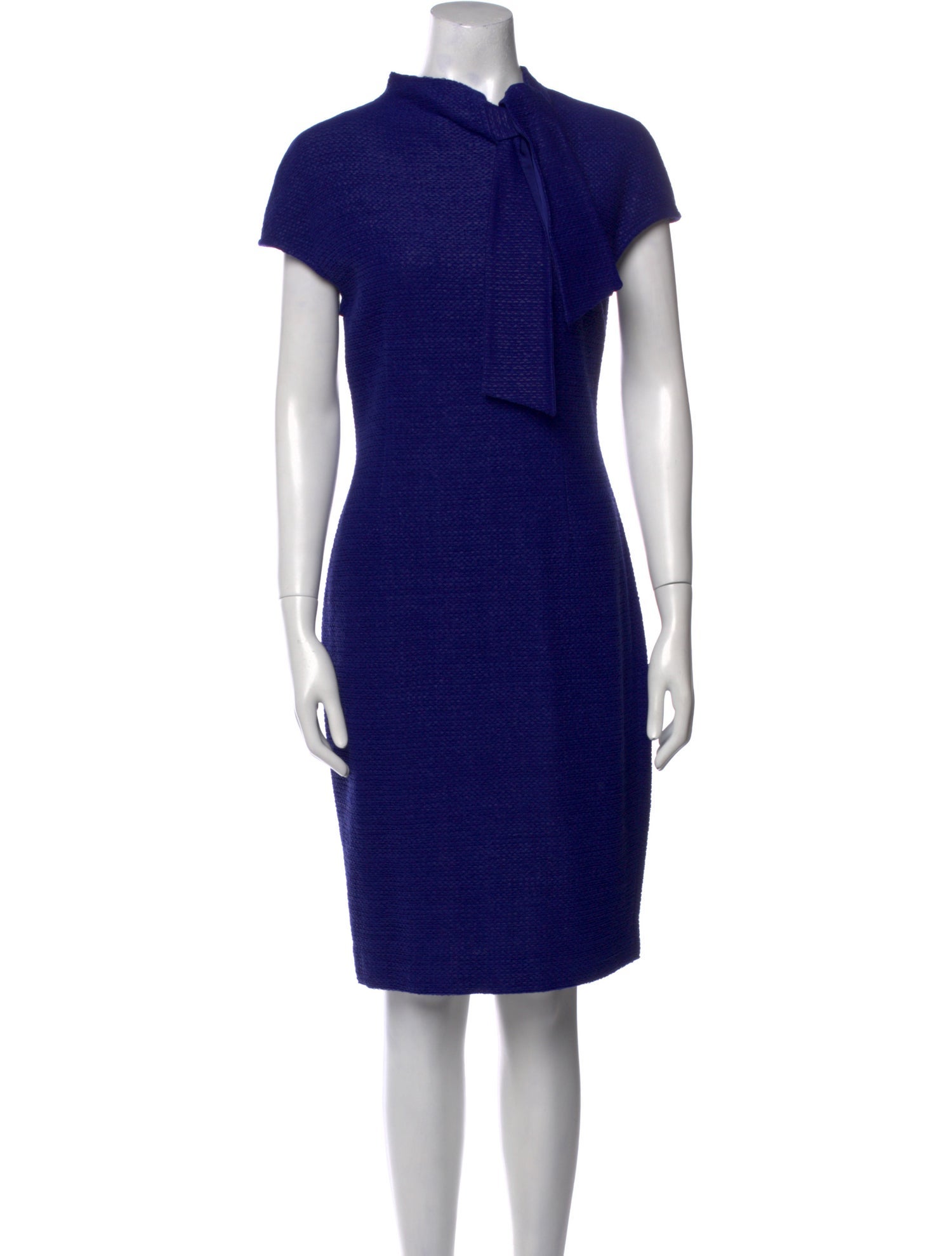 St. John Mock Neck Midi Length Dress