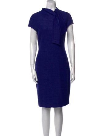 St. John Mock Neck Midi Length Dress