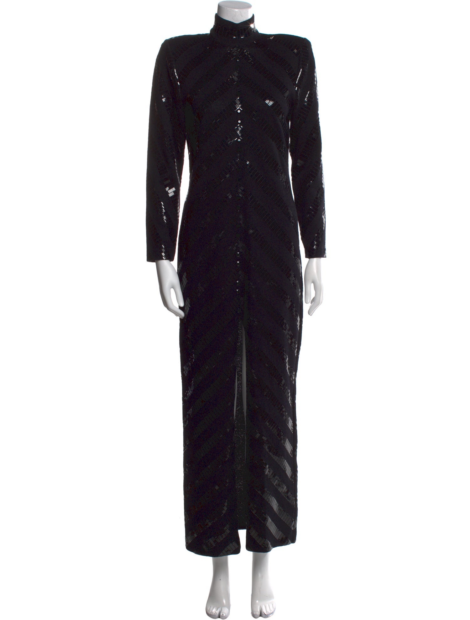 St. John Mock Neck Long Dress