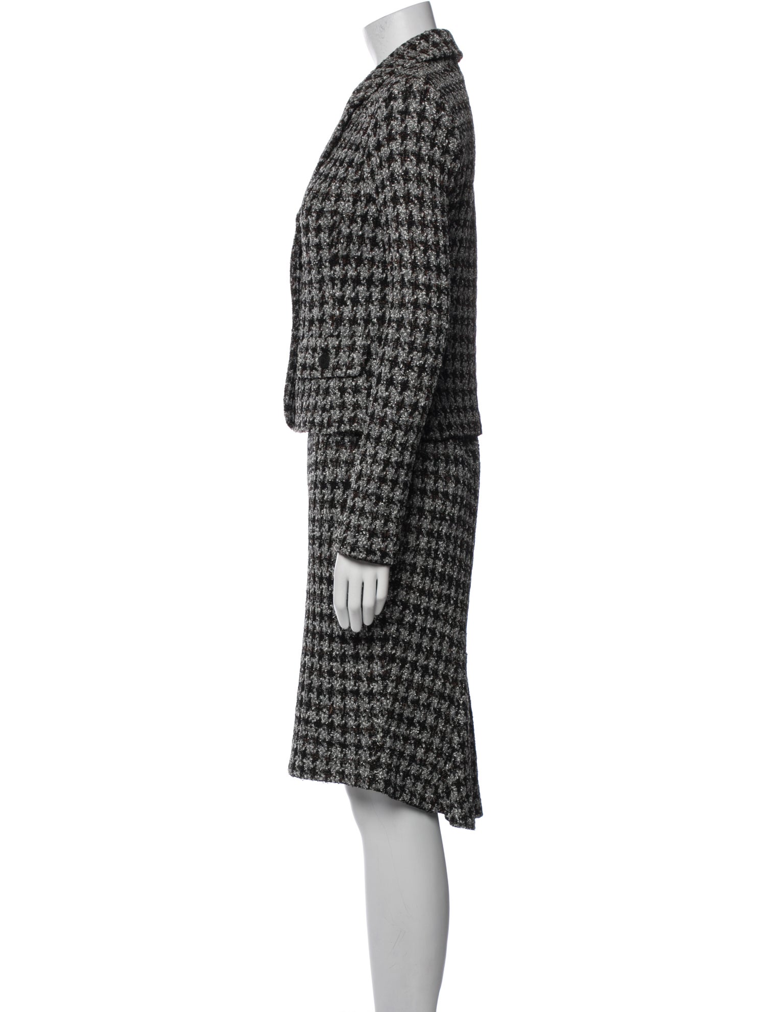 St. John Tweed Pattern Skirt Suit