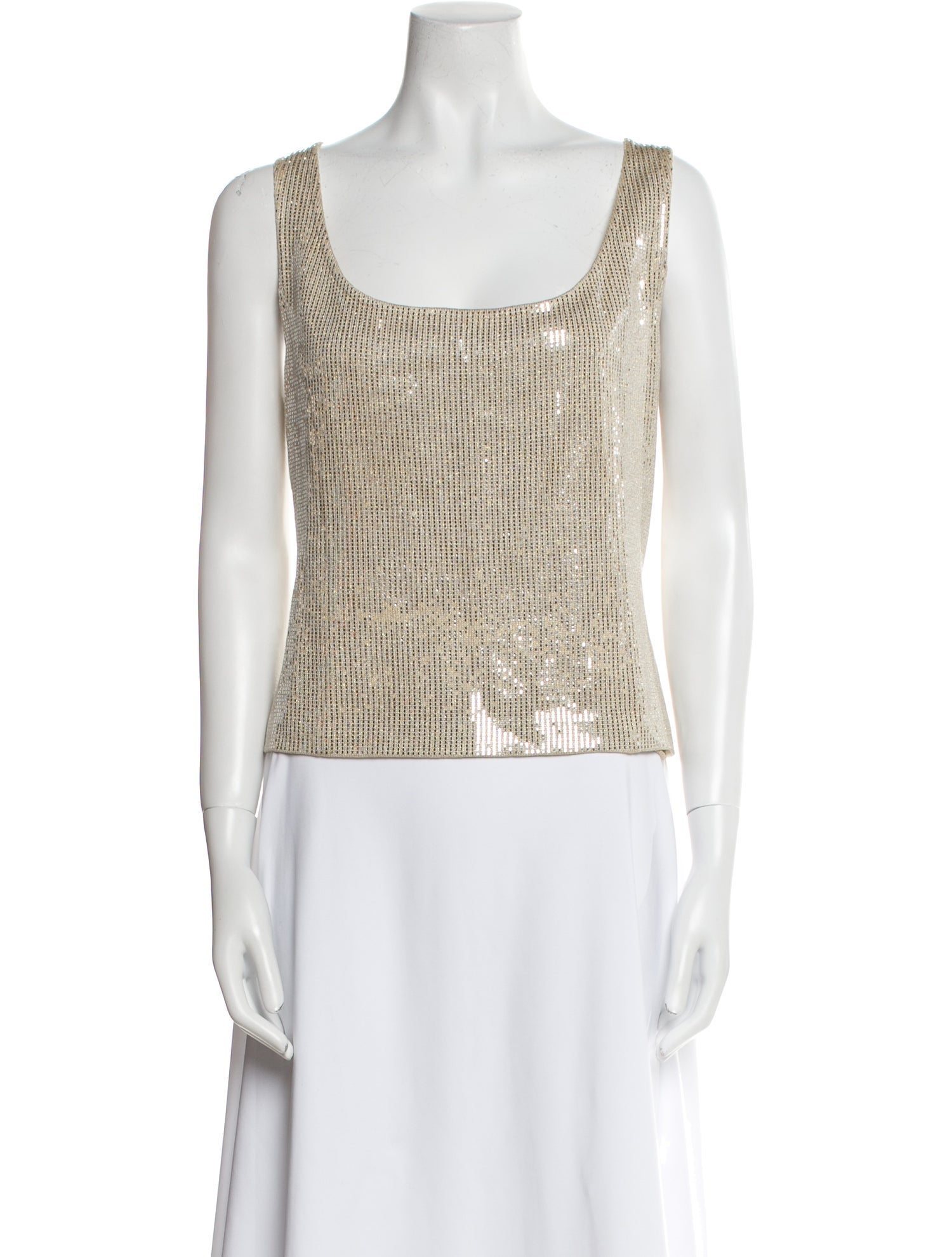 St. John Sequin Printed Top