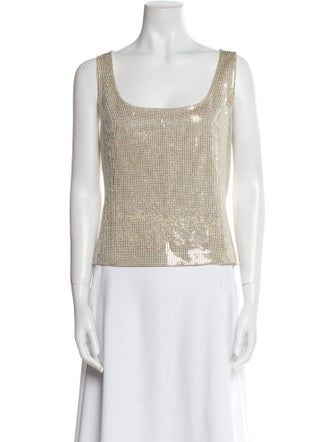 St. John Sequin Printed Top
