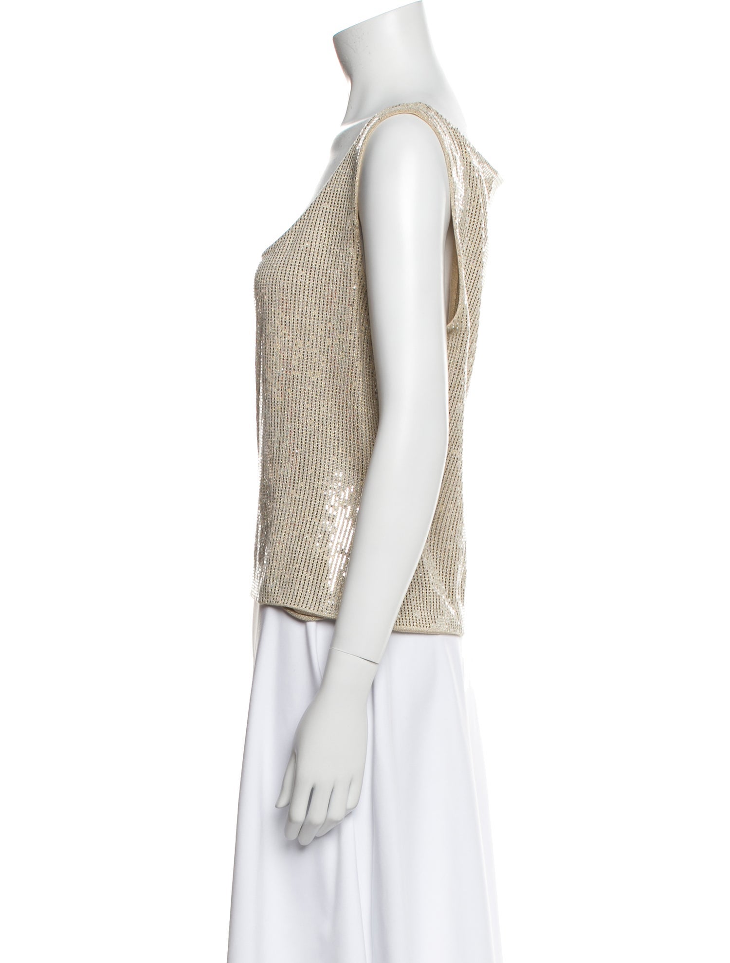 St. John Sequin Printed Top