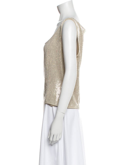 St. John Sequin Printed Top