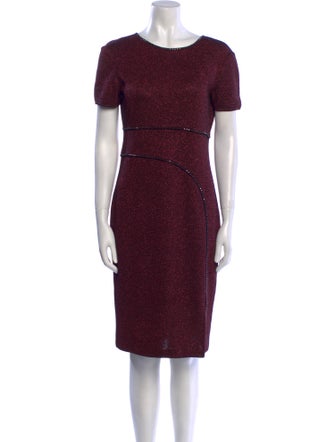 St. John Crew Neck Knee-Length Dress