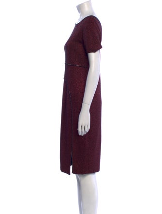St. John Crew Neck Knee-Length Dress