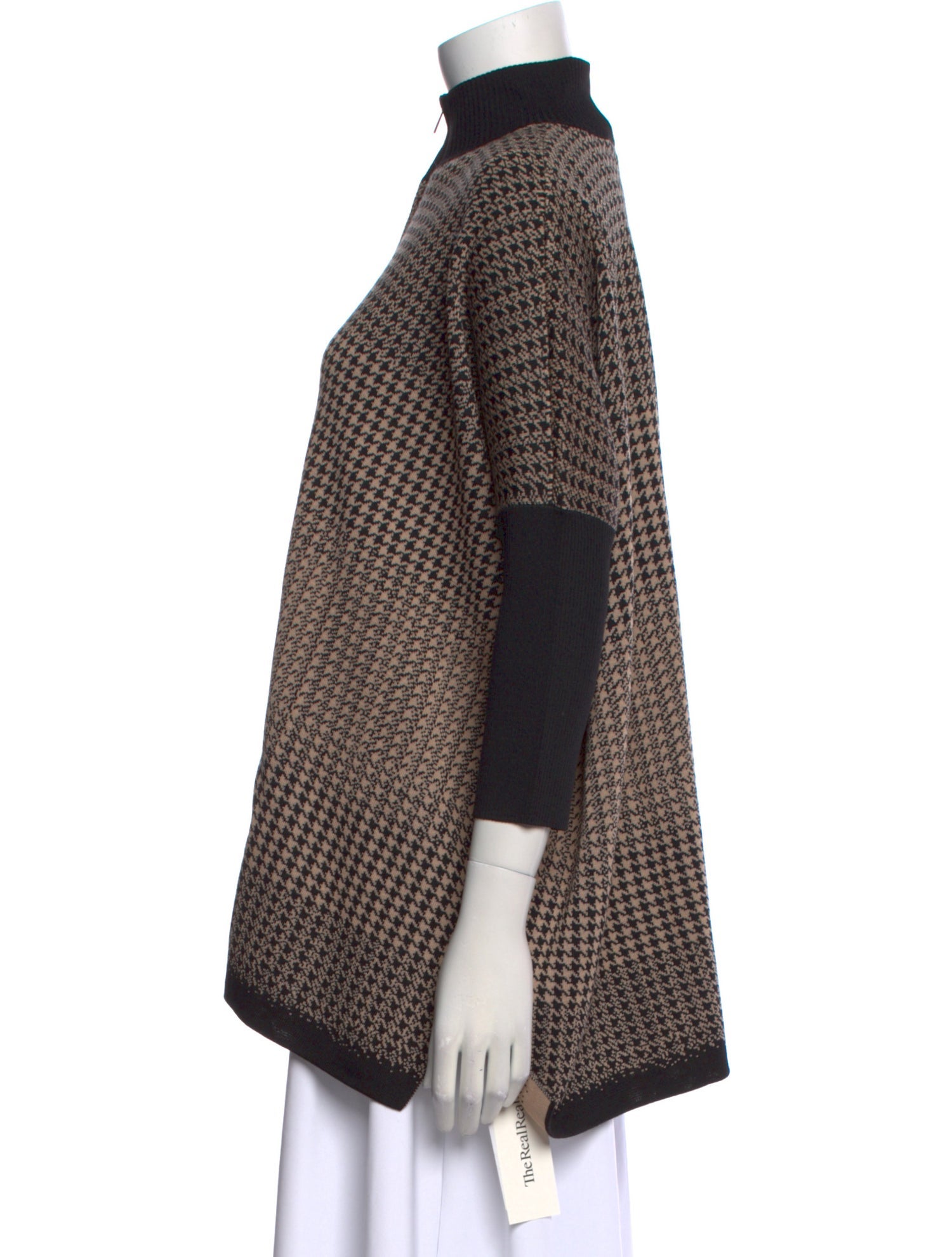 St. John Houndstooth Print Mock Neck Sweater w/ Tags