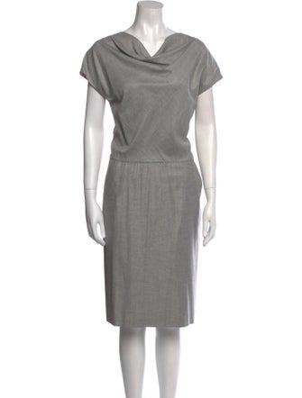 St. John Cowl Neck Midi Length Dress